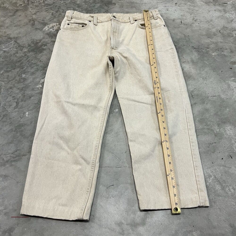 Vintage Levis Jeans Men 36x25 Beige 540 Relaxed Straight Leg Light Wash - Picture 4 of 11
